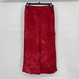 Cotonways Vintage Textured Pull On Pants Elastic Waist Boho Resort Cottagecore